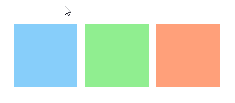 The final result: GridViewItems scale up and show a shadow when the mouse hovers over them